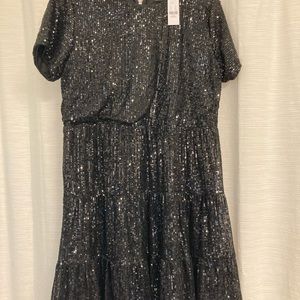 New York & Company Black Sequin Dress